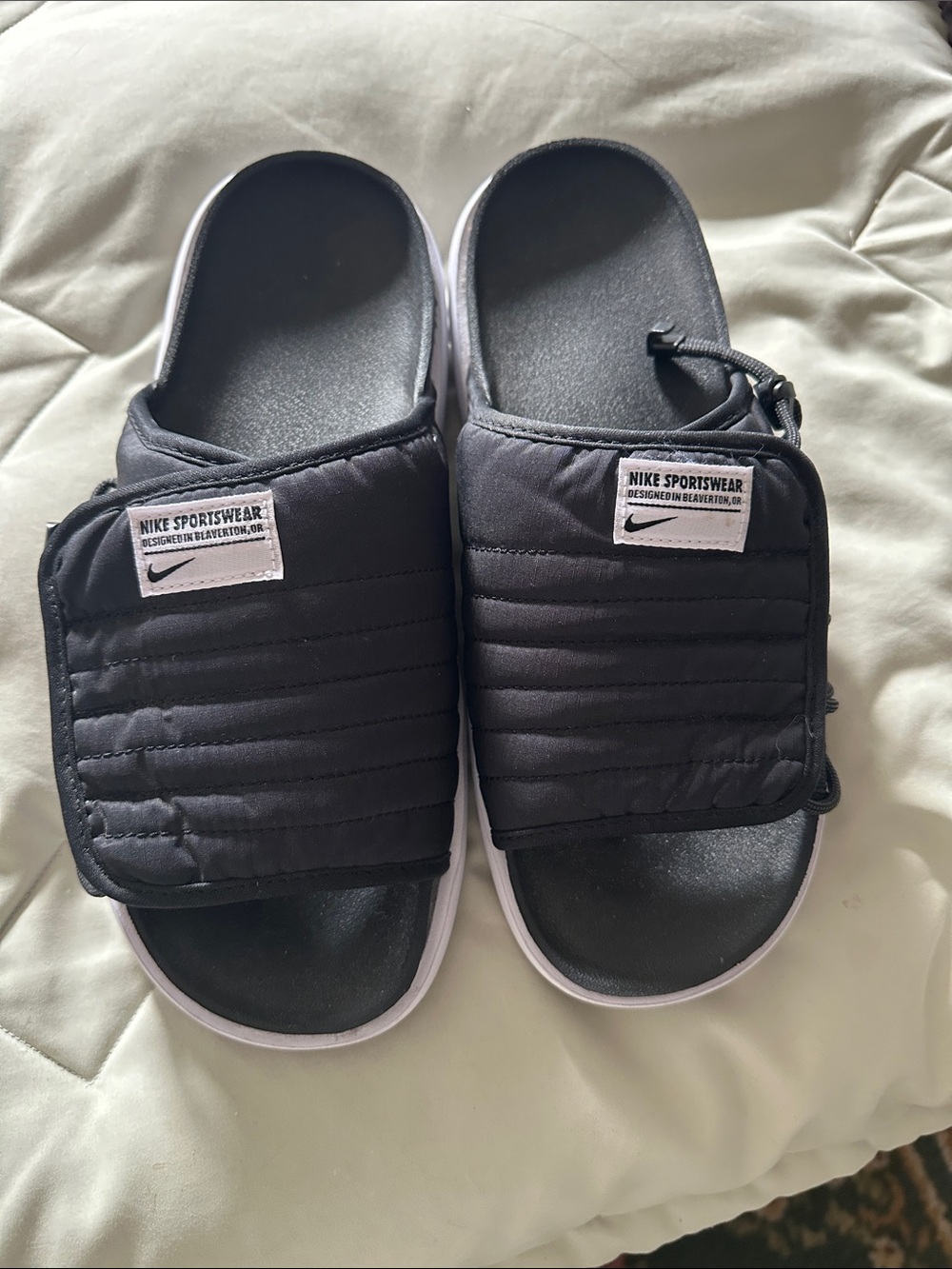 Nike Women’s  Quilted Black Slide Sandals